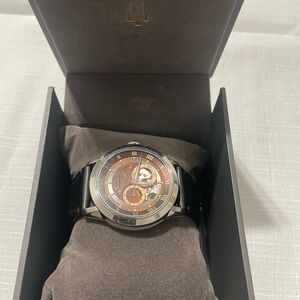 Bulova 96A120 Skeleton Black and Brown Watch in Box